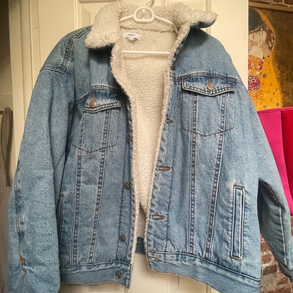Forever 21 Cream Sherpa Jacket